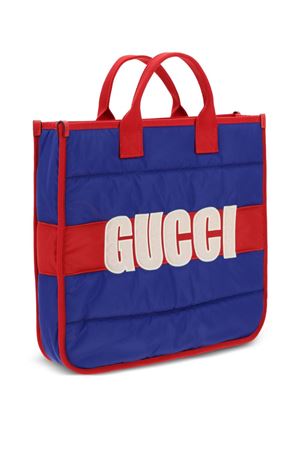 borsa in nylon blu GUCCI KIDS | 605831FADLC4342